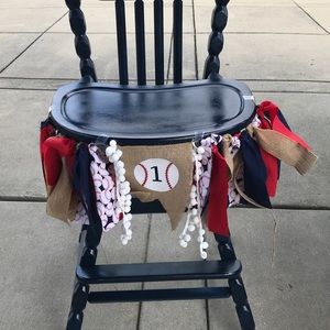 Handmade 1st Birthday Baseball Banner set